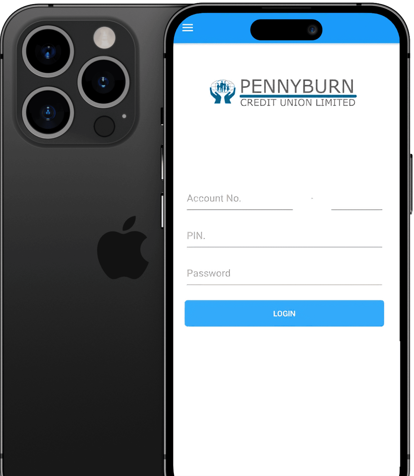 Pennyburn Credit Union App Mockup